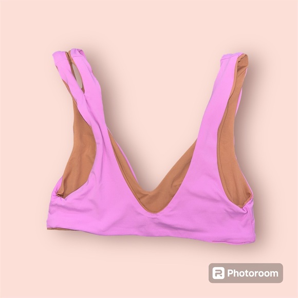 NWT L*Space One Wave Reversible Bikini Top Size S Rosebud/Putty *Top Only* - Picture 8 of 9